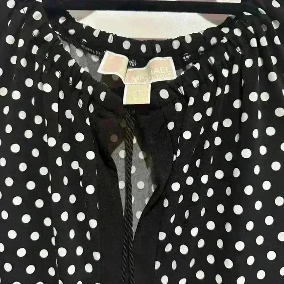 MICHAEL KORS Polka Dot Black & White Sleeveless Dress Tassel XS Women - Picture 4 of 4